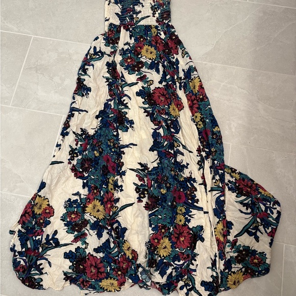 Free People Through the Vine Floral Maxi Dress in Ivory Combo Size XS - Picture 3 of 16